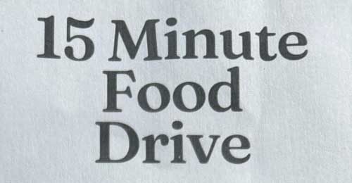 15 Minute Food Drive Featured Image