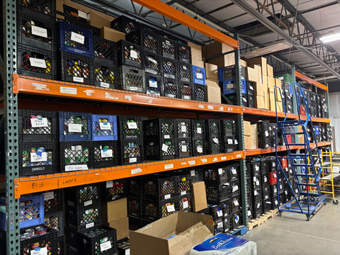 Full shelves at the Kuna Food Bank after the food drive